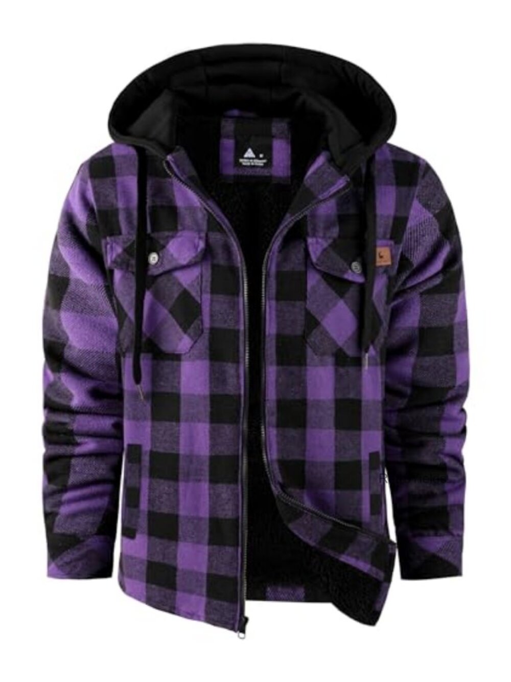Men's Flannel Shirt Jacket Sherpa Lined Plaid Hoodie
